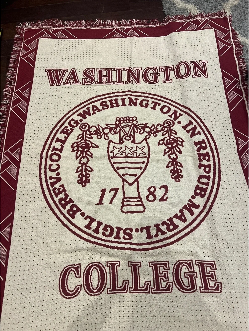 washington college woven throw blanket